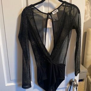 Never worn gold and black bodysuit